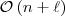 \mathcal{O}\left(n+\ell\right)