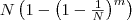 N \left(1 - \left(1 - \frac{1}{N} \right)^m \right)